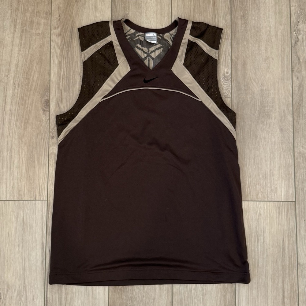 Nike Y2K Kobe Bryant Brown Sleeveless Dri-Fit Jersey Mens Size Large Black Mamba